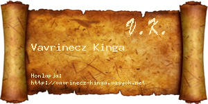 Vavrinecz Kinga névjegykártya